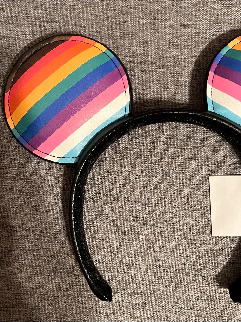 Official Disney Parks Mickey Mouse Progress Pride Flag Faux Leather Ear Headband